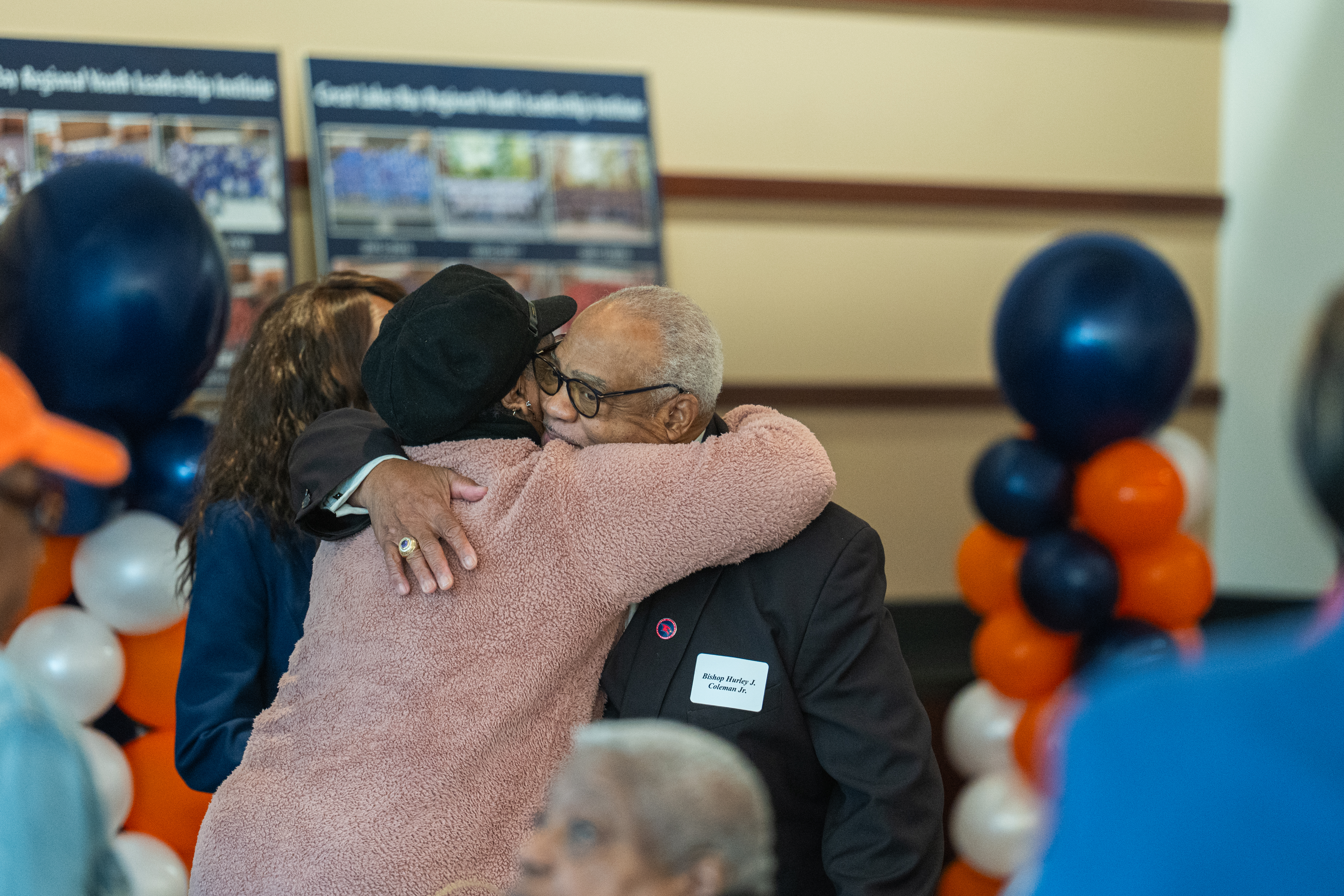 guests greeting at the external diversity council luncheon